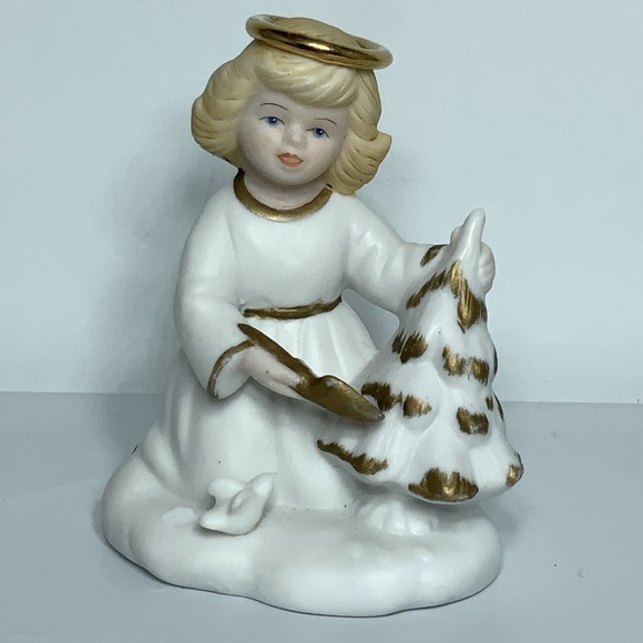 Vintage Angel Golden Halos Nurturing Natalie Porcelain Figure Bronson 1996 - Picture 9 of 14